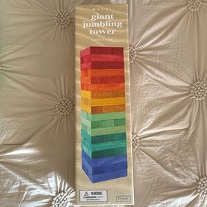 SUNNYLIFE MULTI GIANT TUMBLING TOWER BRIGHT COLORS WOOD BLOCKS BOUTIQUE TOY